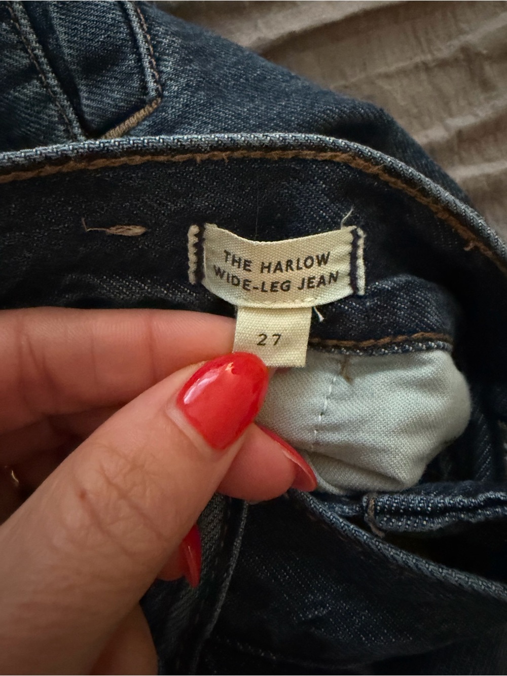 Madewell Harlow Women's High-Waist Wide Leg Jeans - Dark Blue - Picture 5 of 5